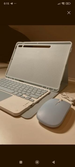 Funda teclado iPad Azul+Ratón+teclado bluetooth 
