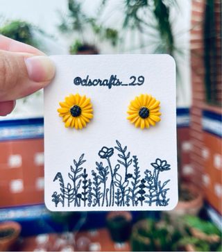 Pendientes girasoles arcilla