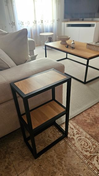 Mesita auxiliar metal-madera