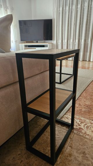 Mesita auxiliar metal-madera