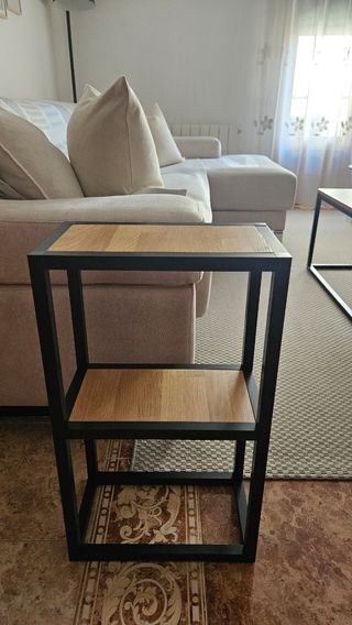 Mesita auxiliar metal-madera