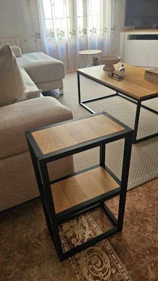 Mesita auxiliar metal-madera
