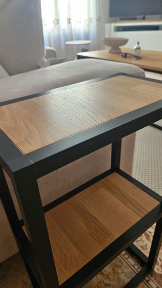Mesita auxiliar metal-madera