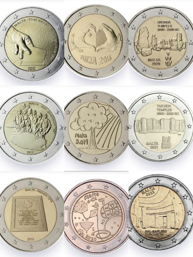 MALTA 2€ MONETE COMMEMORATIVE NON CIRCOLANTI