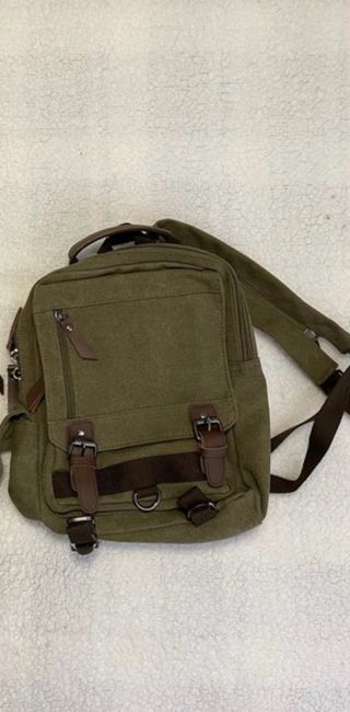 Mochila Vintage color kaki. Hombre o mujer