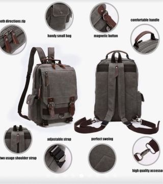 Mochila Vintage color kaki. Hombre o mujer