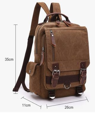 Mochila Vintage color kaki. Hombre o mujer