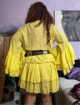 Vestido JOT amarillo - volantes