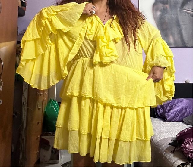 Vestido JOT amarillo - volantes