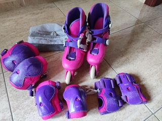 Patines Oxelo Play niña, incluye protecciones.