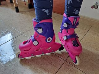 Patines Oxelo Play niña, incluye protecciones.