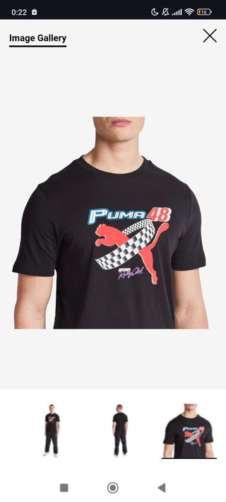 Camiseta Puma negra Rally Cat talla M y L