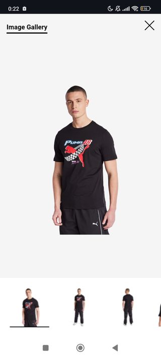 Camiseta Puma negra Rally Cat talla M y L
