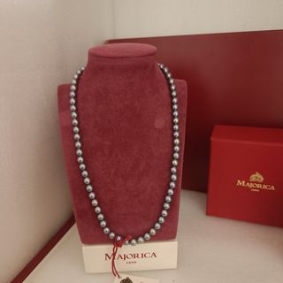 Collar perlas Majorica gris una