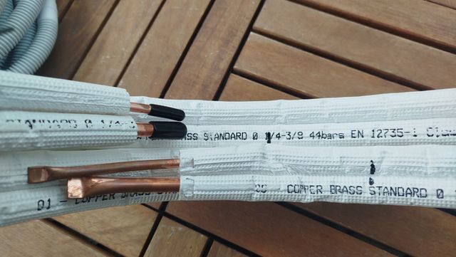 Tubos cobre refrigeración 1/4 3/8 6 metros