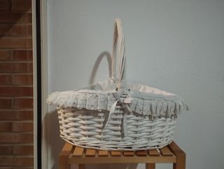 Cesta mimbre blanca - Decoración