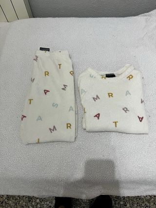 Pijama cálido letras - Blanco
