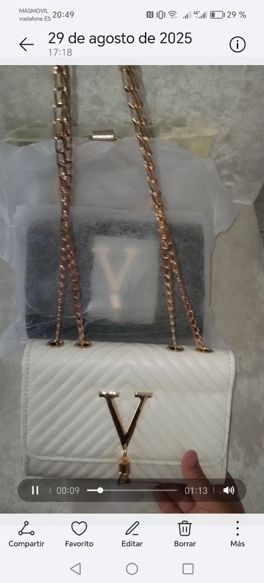 Borsa a catena bianca in 2 pezzi