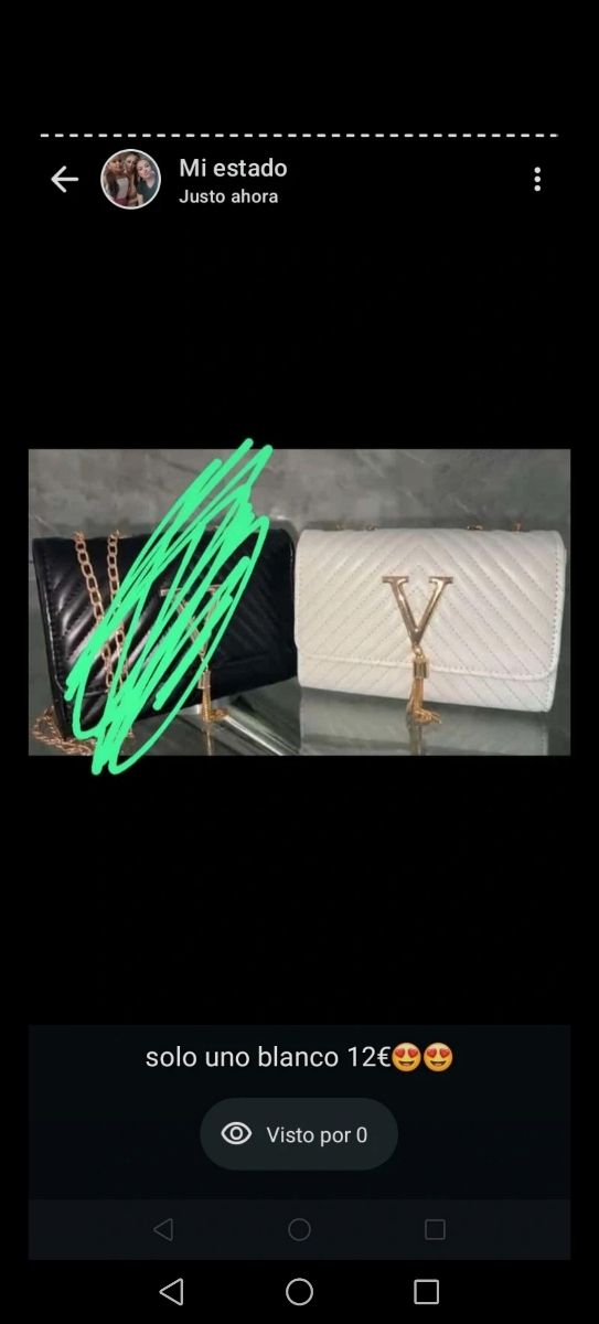 Bolso cadena 2 piezas blanco