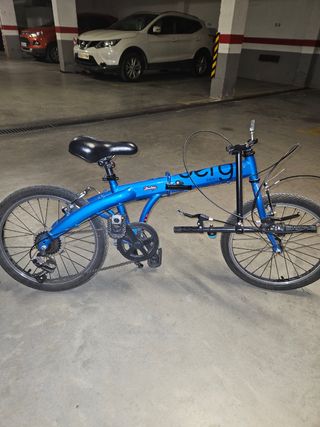 Bicicleta plegable azul