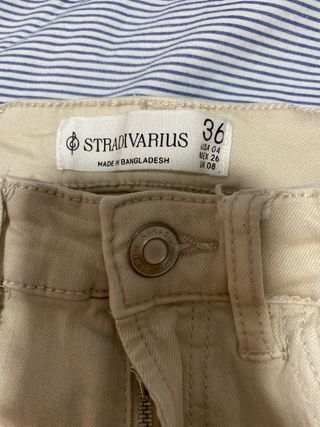 Pantalones campana beige