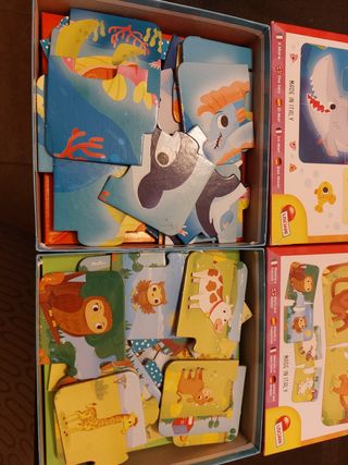  6 puzzles de Madera Vehículos
+ 2 puzzles carton