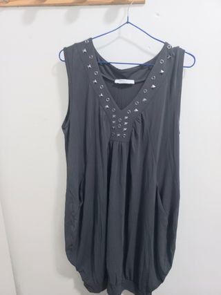Blusa-Vestido Gris Licra