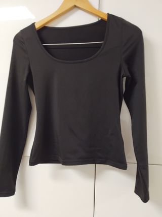Camiseta negra manga larga talla XS