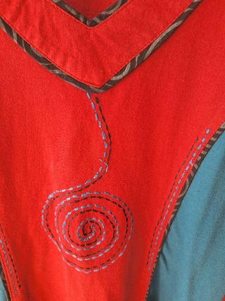 Vestido Le Flic Rojo-Verde Talla L