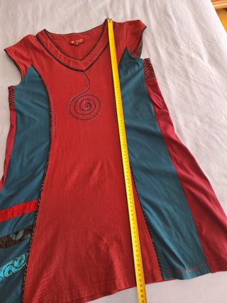 Vestido Le Flic Rojo-Verde Talla L