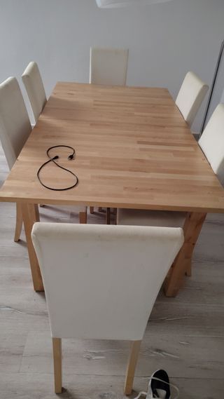 Mesa comedor extensible abedul