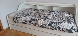 Cama nido blanca - 2 camas con estanteria.