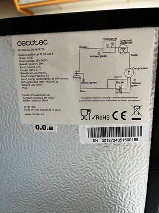 Nevera Cecotec 90L - Acero inoxidable