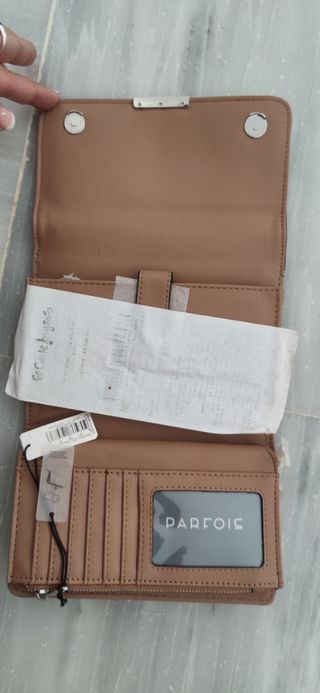 Cartera parfois beige y marrón