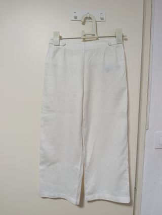 Pantalón lino blanco niña