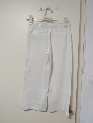 Pantalón lino blanco niña