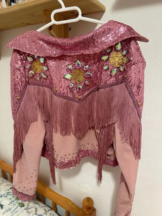 Traje carnaval rosa brillante