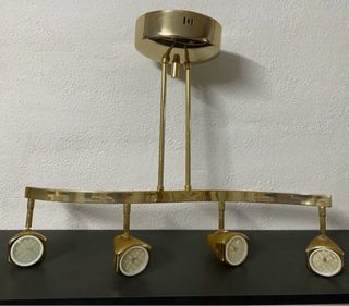 Lámpara techo dorada 4 focos