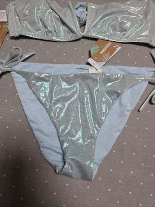 Bikini Calzedonia azul metalizado