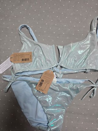Bikini Calzedonia azul metalizado