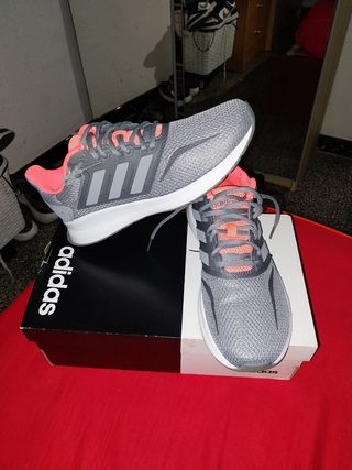 Zapatillas Adidas Runfalcon Gris Rosa  