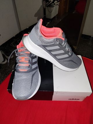 Zapatillas Adidas Runfalcon Gris Rosa  