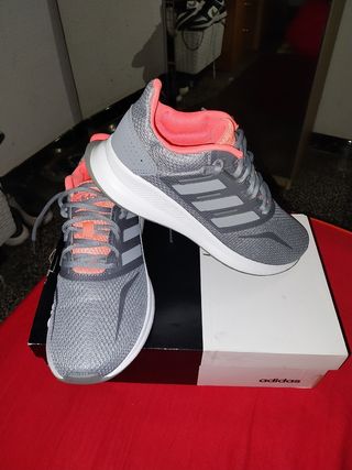 Zapatillas Adidas Runfalcon Gris Rosa  
