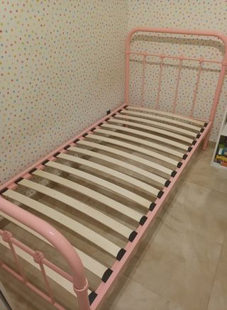 Cama infantil metal rosa