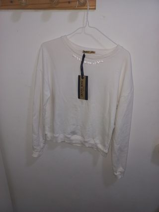 Jersey blanco mujer talla S