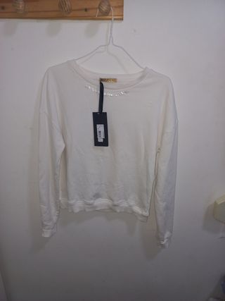 Jersey blanco mujer talla S