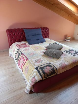 Letto Matrimoniale Chester in Pelle Rossa