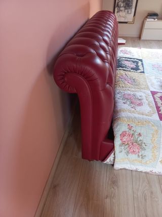 Letto Matrimoniale Chester in Pelle Rossa