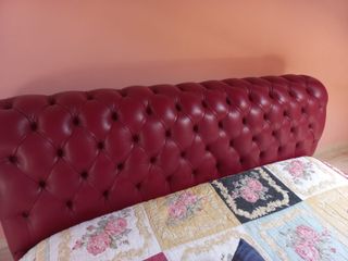 Letto Matrimoniale Chester in Pelle Rossa