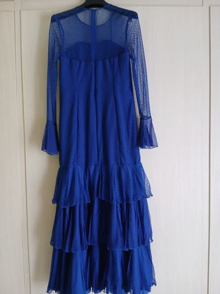 Vestido azul plumeti flamenco